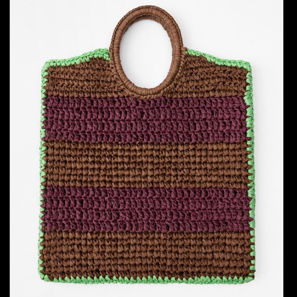 Zara striped crochet bag